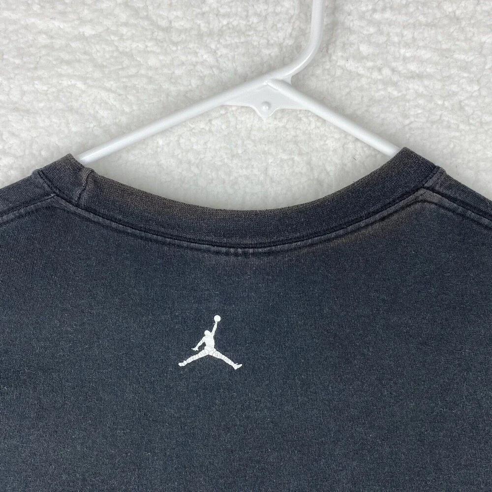 Vintage Jordan T Shirt Mens‎ Size XXL Faded Black Jumpman Spellout Basketball